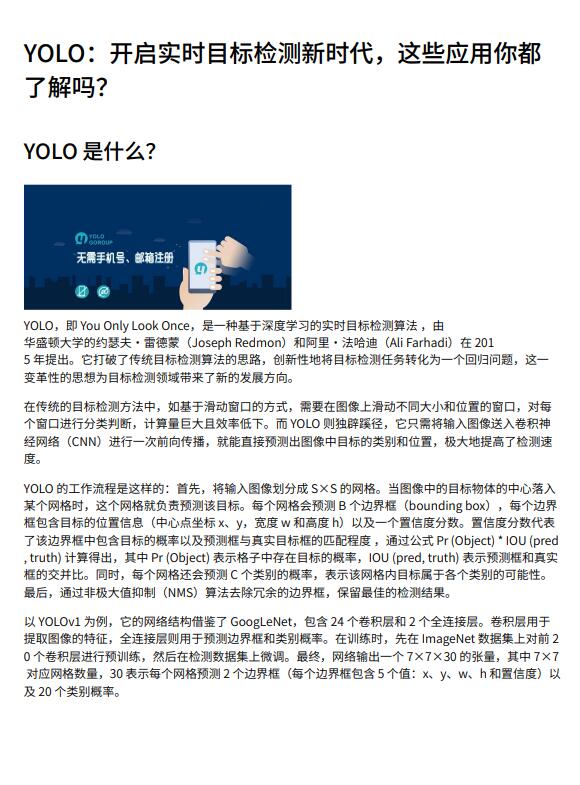 【計算機視覺】YOLO實時目標檢測算法綜述：原理、特點、應(yīng)用領(lǐng)域及發(fā)展趨勢分析 PDF 下載 圖1